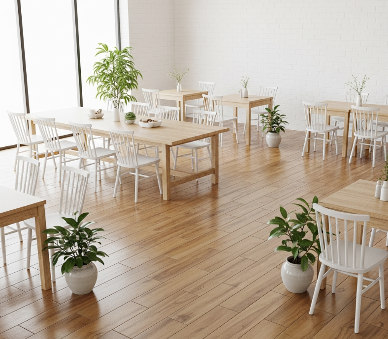  Luxury vinyl tiles for minimalist cafe